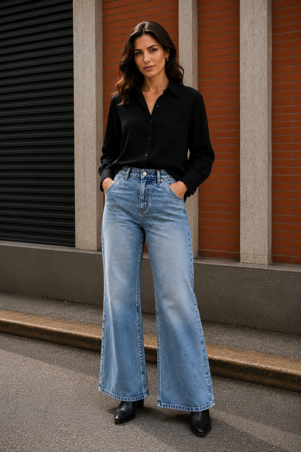 Wide Leg Jean denim brillos DANK